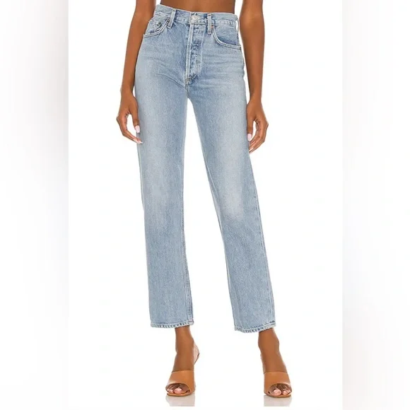 Agolde 90s Pinch Waist High Rise Jean in Soundwave - Picture 4 of 7